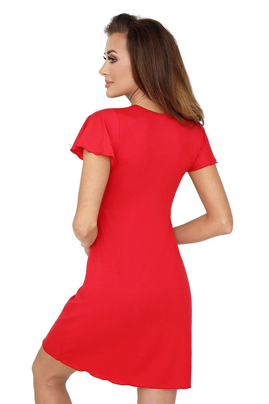 Roma Women's Nightshirt - Original Cut with Intense Colors and Sensual Lace Neckline by Donna