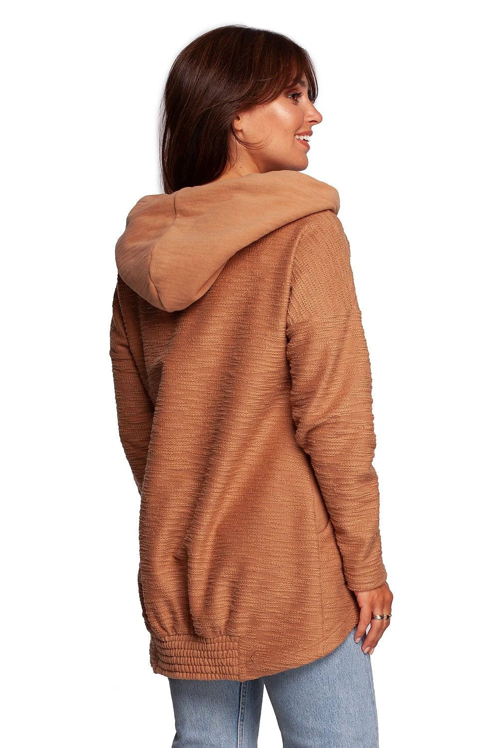 BeWear Oversized Sweatshirt Tunic With Hood And Collar - Cozy 90% Cotton Blend For All-Day Comfort by BeWear