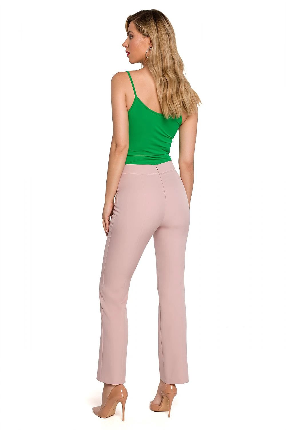 Makover Women's Trousers - Slenderizing Fitted Design in Pink with Stretch Fabric by Makover