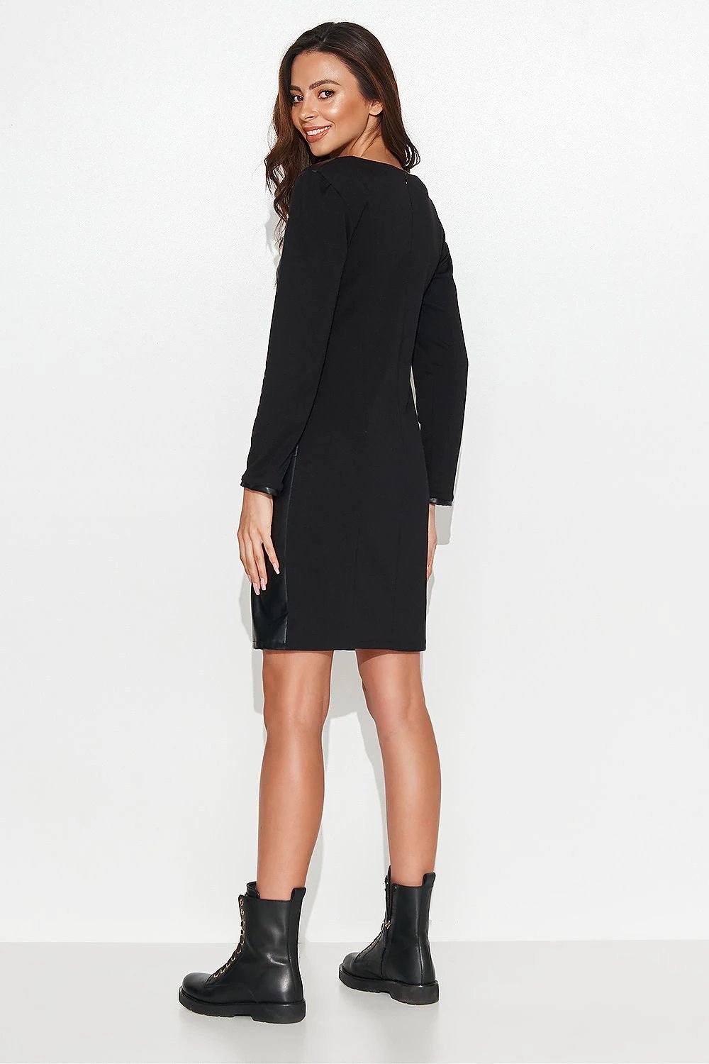 Numinou Daydress Leather Front Knit Back Black Gold Plate by Numinou