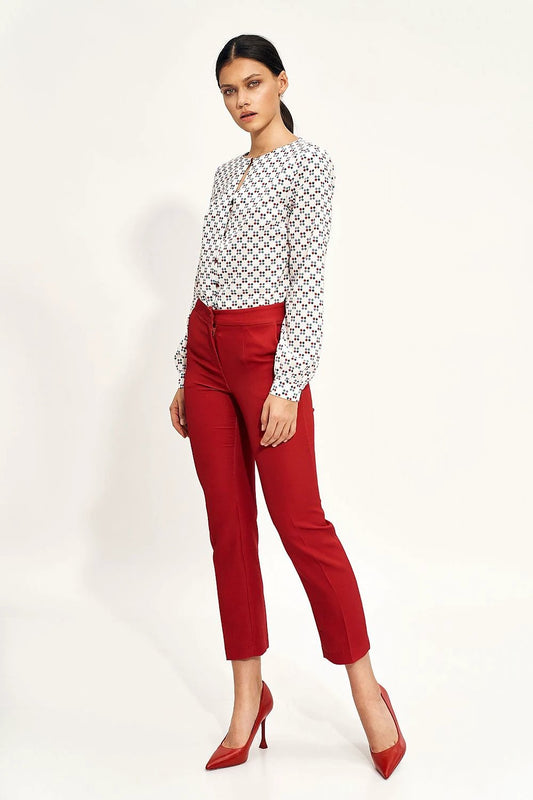 Nife Women's Chino Pants - Comfortable Elastic Waistband and Loose Straight Legs by Nife