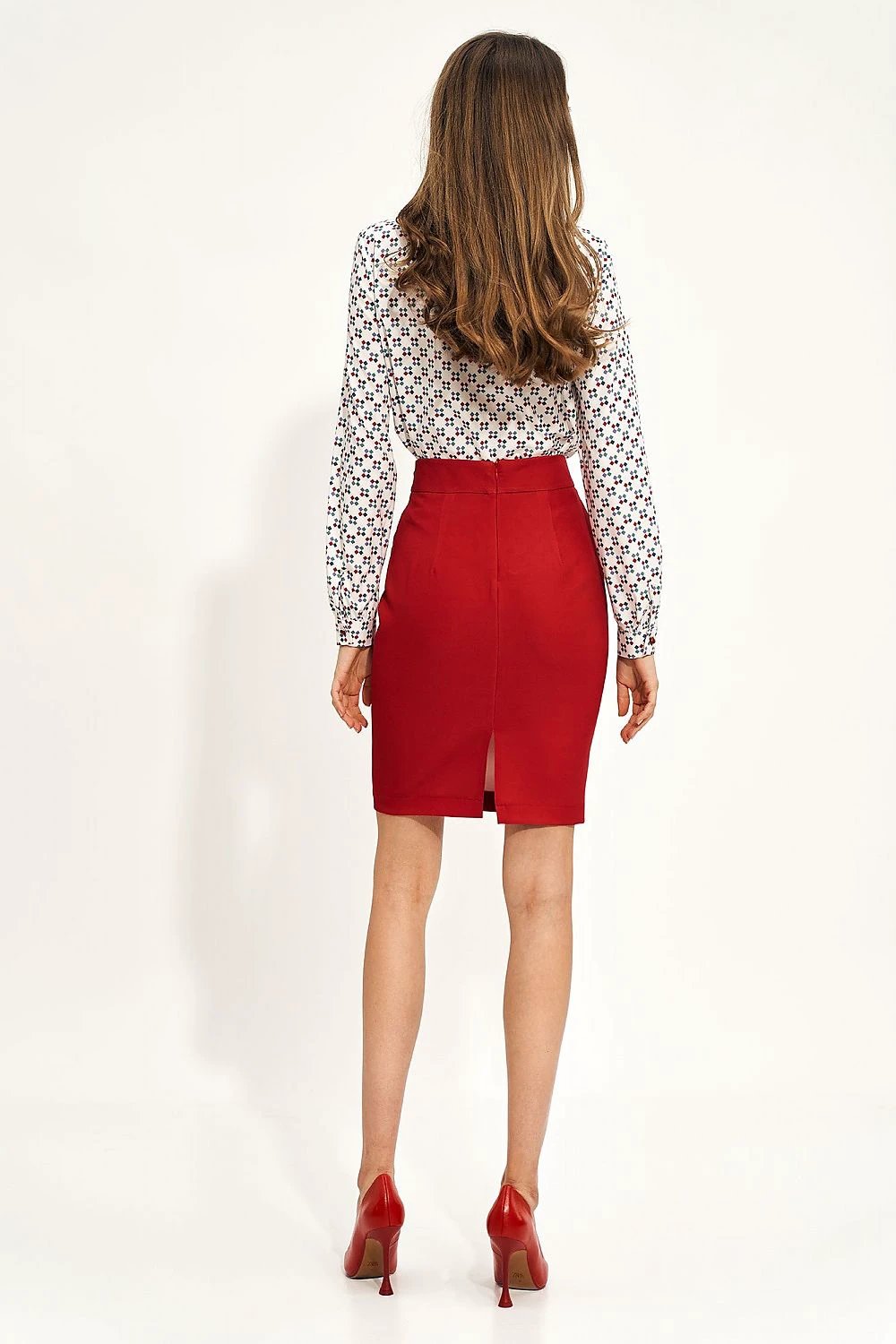 Nife Black Fitted Pencil Skirt - High Waist Design for Versatile Office and Casual Styling with Spandex Blend by Nife