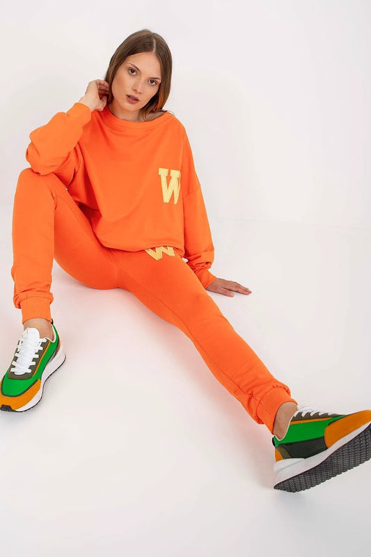 Fancy Sweatsuit Set - Comfortable Loose Fit Cotton Spandex Blend with Decorative Patch by Fancy