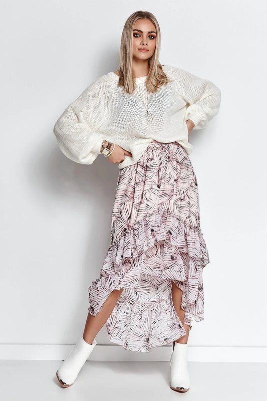 Makadamia Women's Pink Acrylic Jumper - Flattering Ribbed Hem and Boat Neck for Versatile Wear by Makadamia