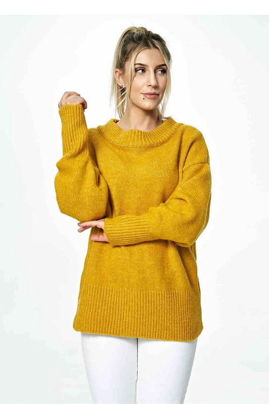 Jumper Figl - Comfortable Loose Fit Acrylic Blend Sweater With Boat Neckline And Ribbed Sleeves by Figl