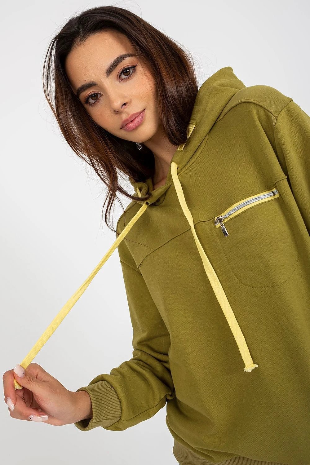 Fancy Women's Long Sleeve Sweatshirt - Comfortable Cotton Blend with Hood and Zippered Pocket by Fancy