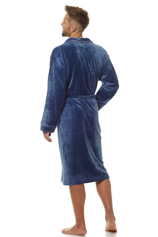 L&L Classic Men's Bathrobe - Soft Knit Fabric, External Pockets, 100% Polyester by L&L collection