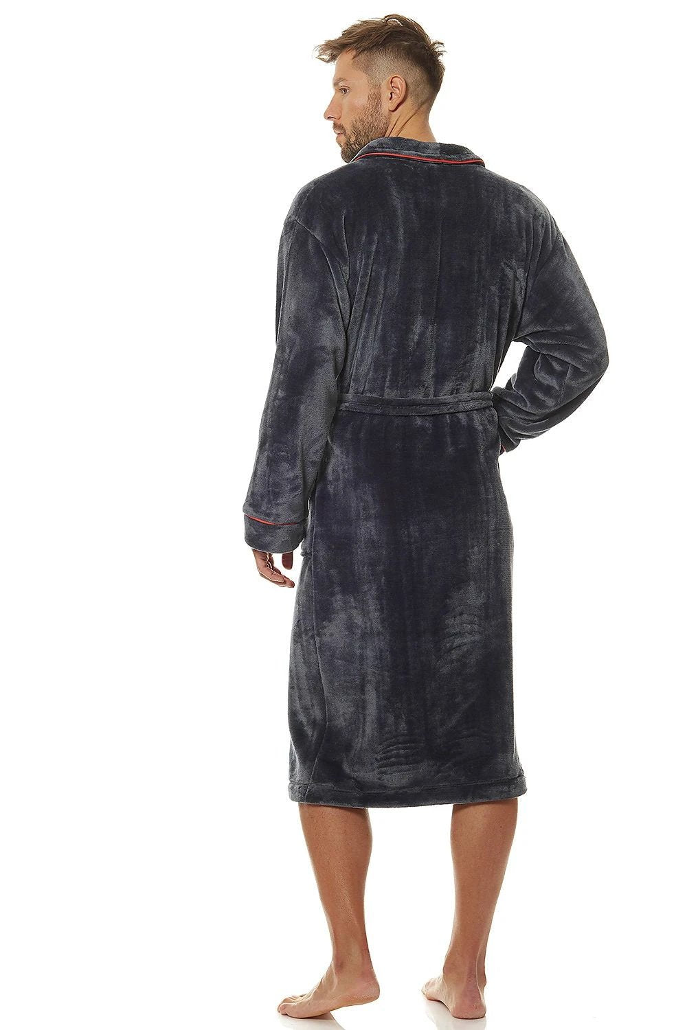 L&L Classic Men's Bathrobe - Soft 100 Percent Polyester Knit Fabric with Pockets for Ultimate Comfort by L&L collection