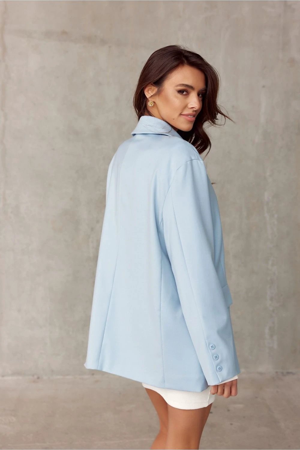 Roco Fashion Women's Blue Jacket - Voluminous Cut with Lowered Shoulders for Formal and Everyday Wear by Roco Fashion