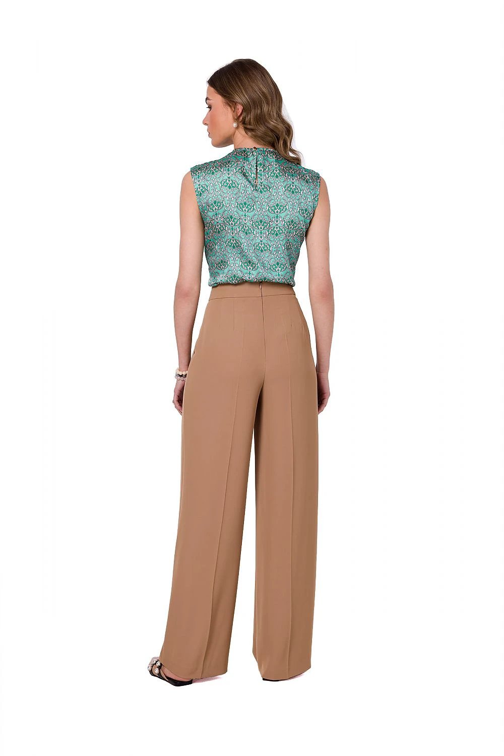 Stylove Women's Wide Leg Trousers - Chic and Elegant with Modeling Waist Darts and Pockets by Stylove