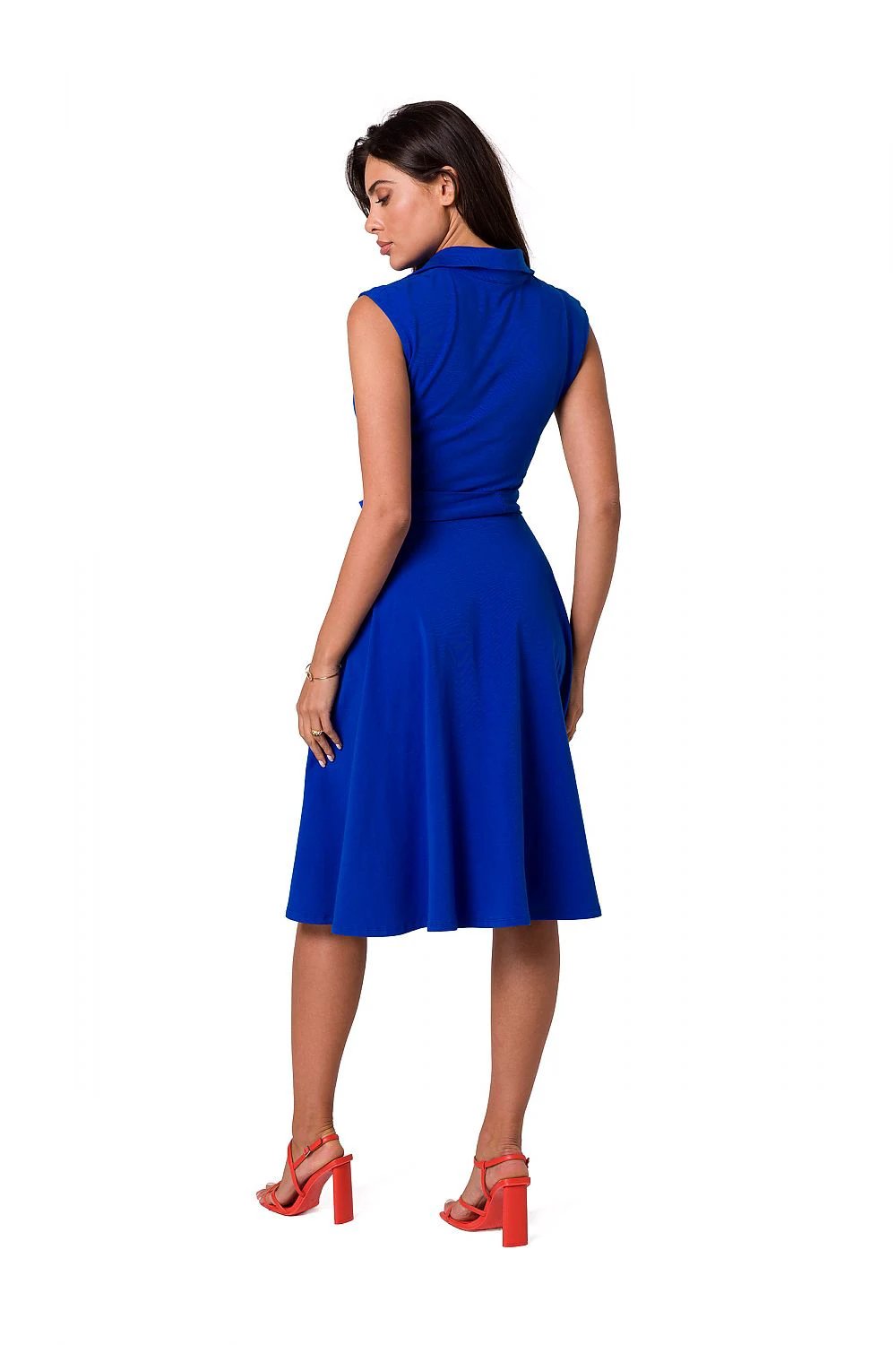 BeWear Women's Sleeveless Daydress with Collar and Unbuttoned Front - Ideal for Work and Casual Outings on Warm Days by BeWear