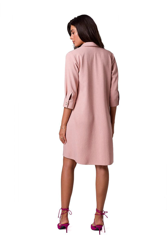 BeWear Daydress Shirt Dress - Flared Neckline and Hem Ideal for Work and Vacations by BeWear