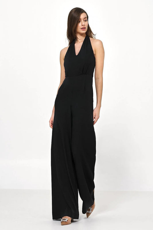 Nife Backless Jumpsuit - Comfortable Loose-Fitting Fabric With Wide Pants For Slimming Effect by Nife