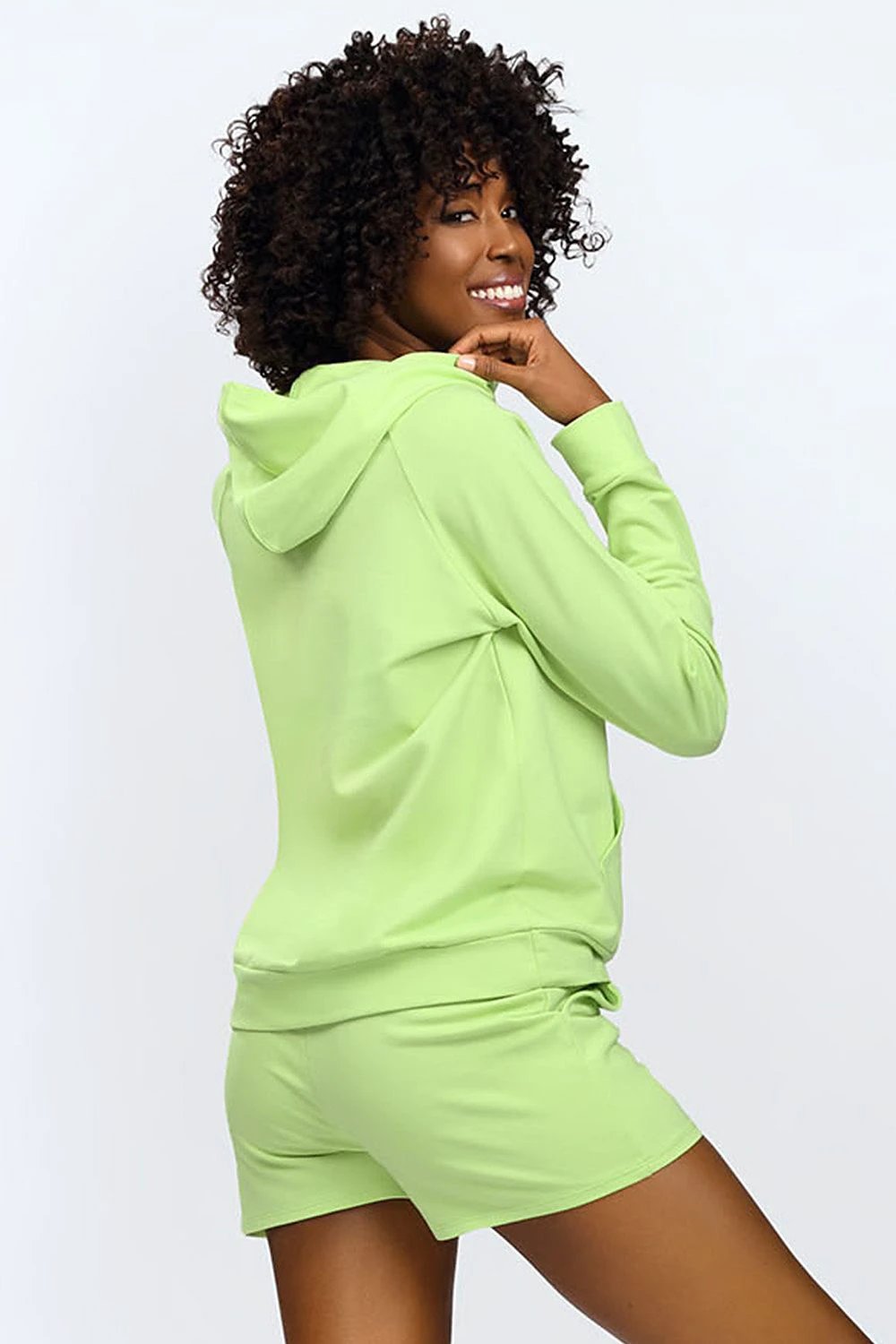 DKaren Koko Sweatshirt Set - Soft Material Hooded Top and Elastic Shorts with Pockets by DKaren