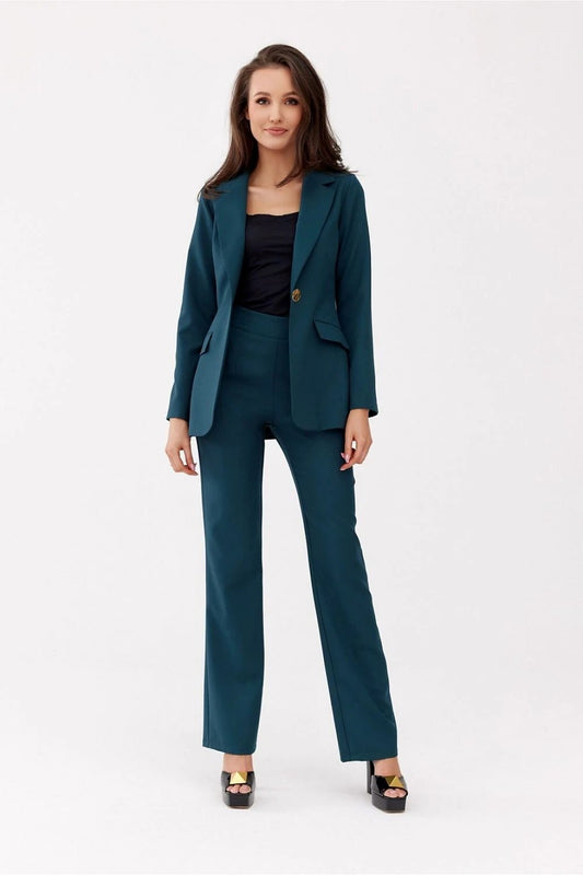 Roco Fashion Women's Violet Trousers - Comfortable Elastic Straight Leg Design For All Silhouettes by Roco Fashion