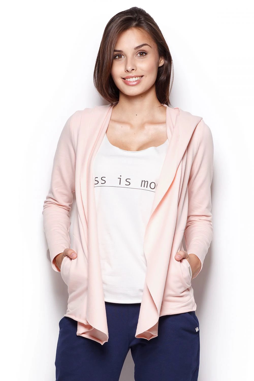 Figl Sweatshirt Model 43904 - Comfortable Cotton Hooded Design with Asymmetrical Fit for Cooler Summer Evenings by Figl