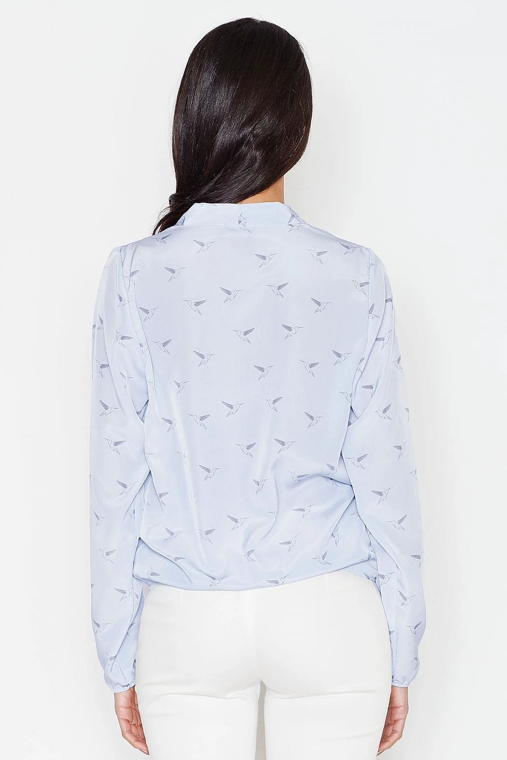 Figl Elegant Women's Blouse Model 43771 - Airy Patterned Long Sleeve with Ribbed Hem by Figl