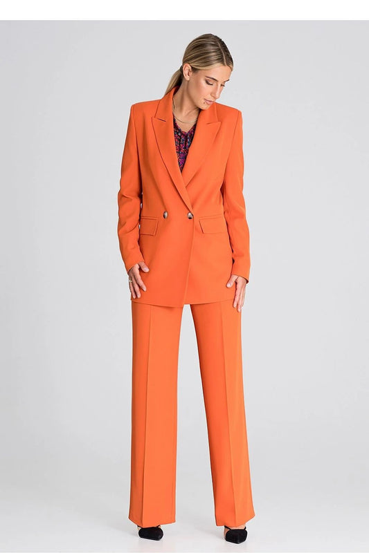 Figl Wide-Leg Trousers - Comfortable and Elegant High-Waisted Pants with Button Closure for Modern Everyday Style by Figl