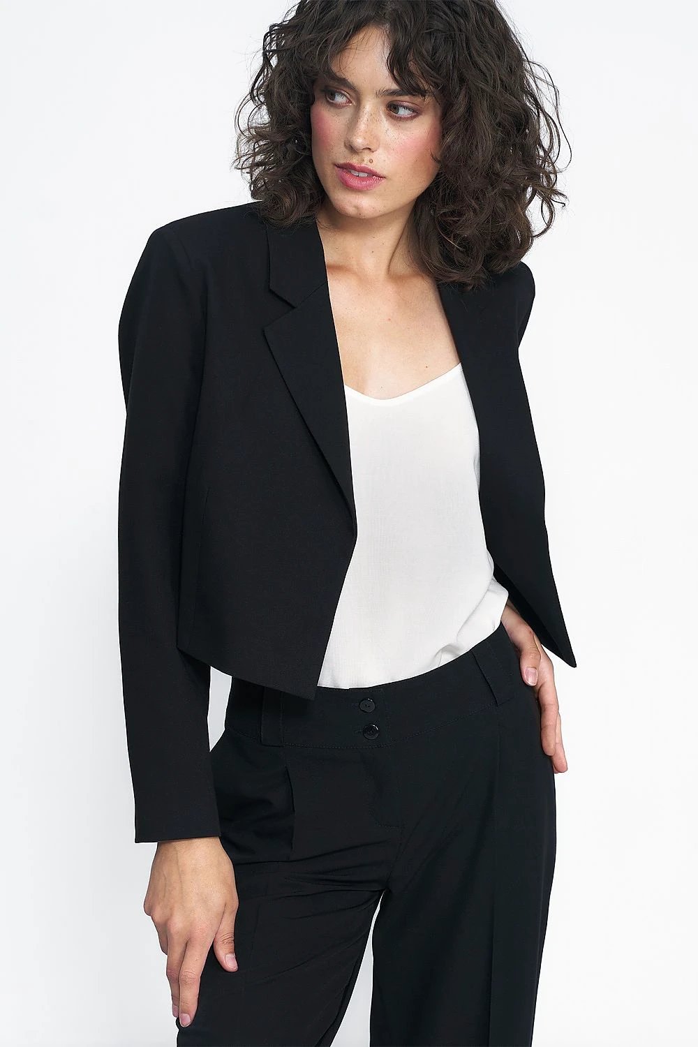Nife Black Short Lined Jacket - Versatile Universal Fit for Office and Casual Outfits by Nife