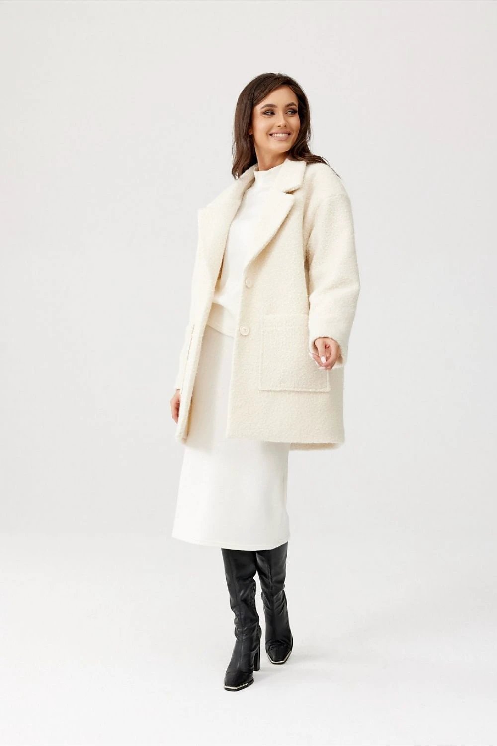 Roco Fashion Sanchez Long Jacket - Soft Beige Polyester for Versatile Autumn Wear by Roco Fashion