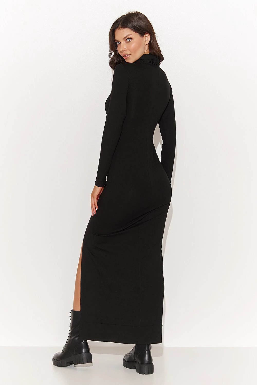 Numinou Evening Maxi Dress With Gold Bling Slit Turtleneck by Numinou