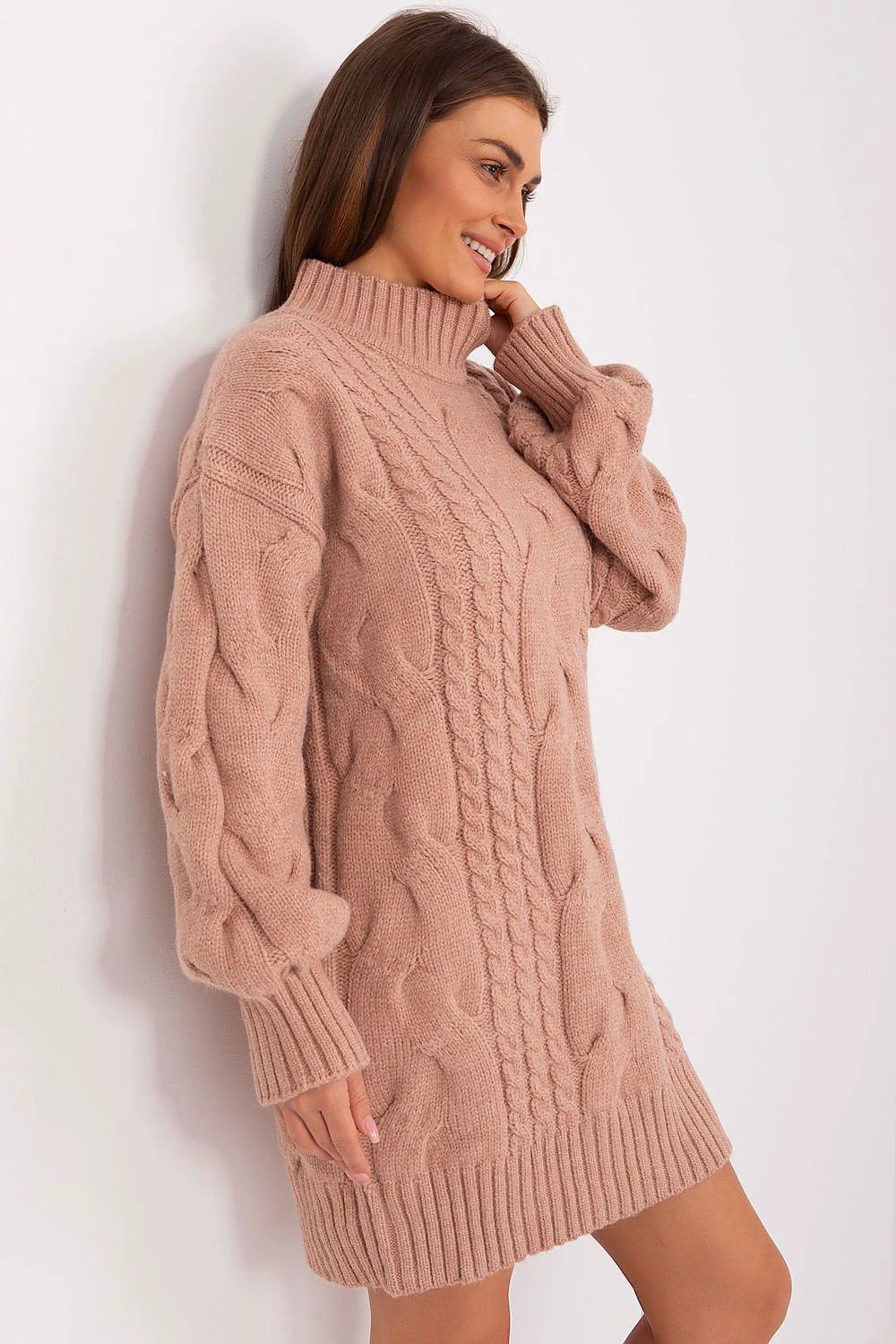 Oversized Long Jumper Acrylic Knit Sweater Variegated by AT