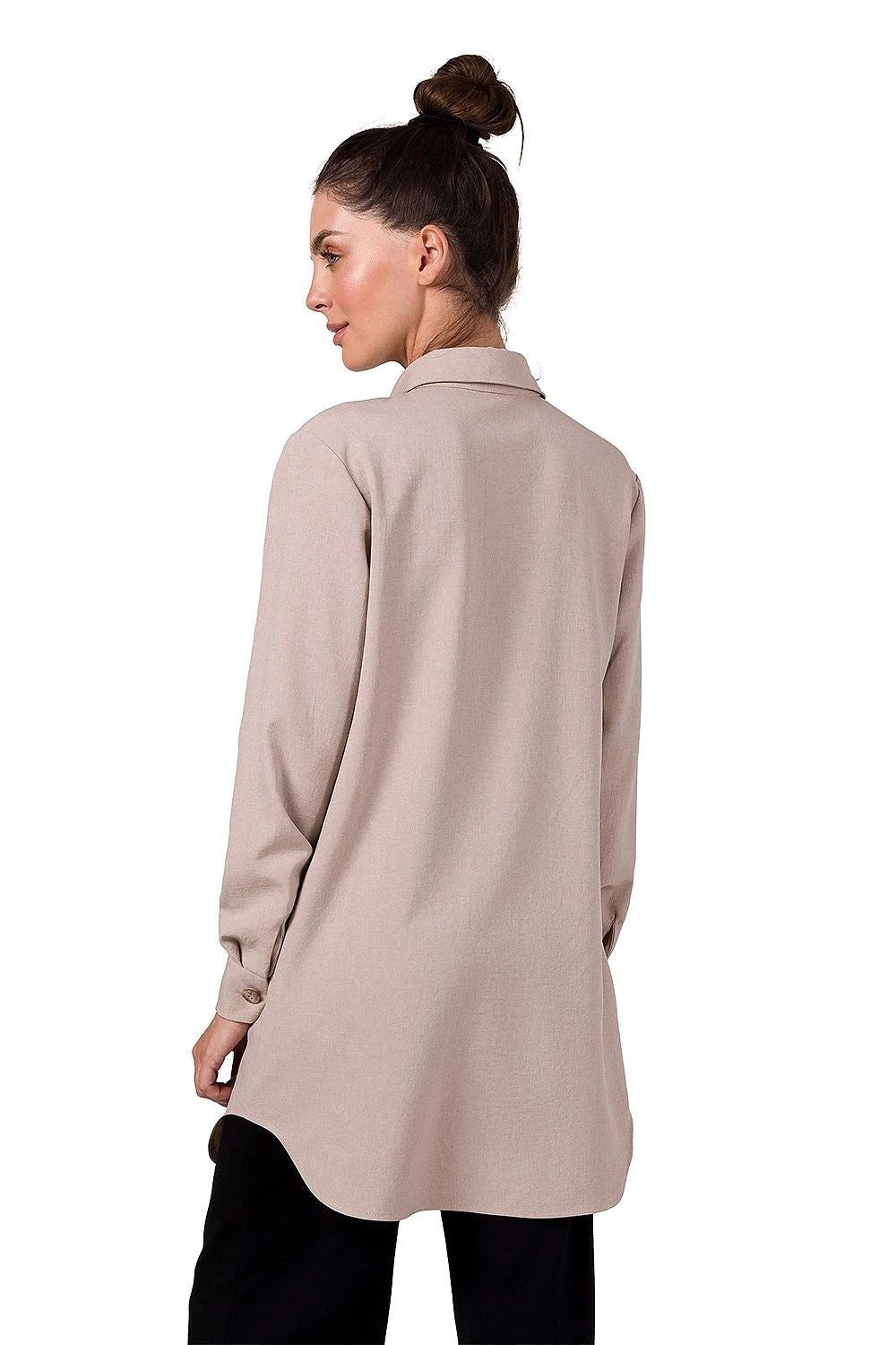 BeWear Polish Tunic - Loose Fit Design with Pleat Collar, Pocket and Long Sleeves for Comfort and Elegance by BeWear