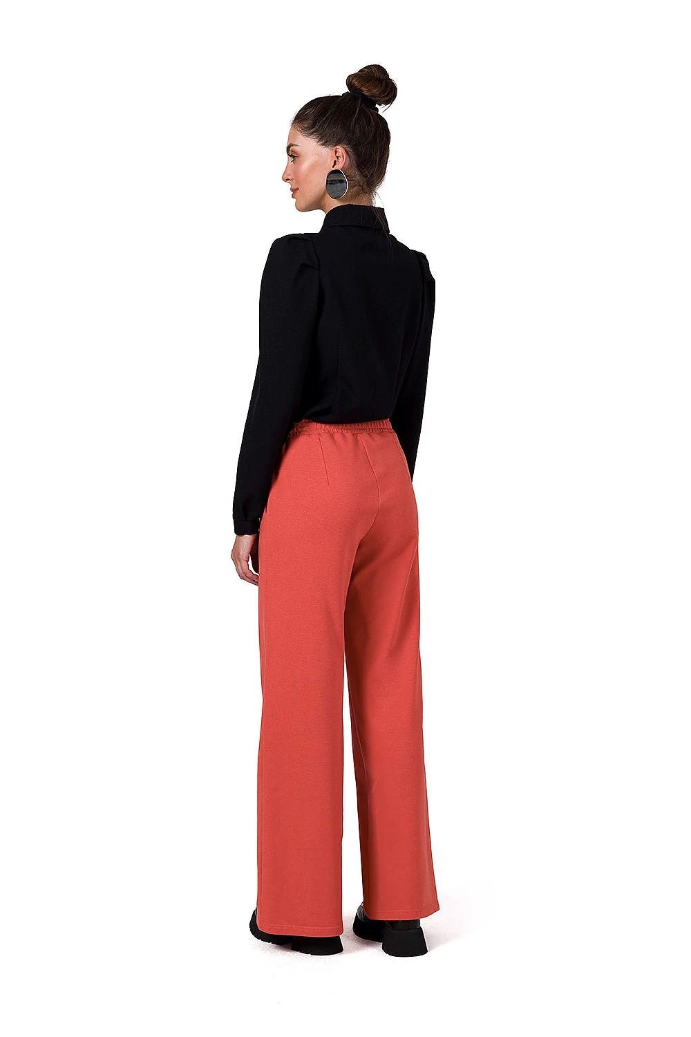 BeWear Women's Comfortable Wide Leg Trousers with Pockets - Soft Cotton Fabric Made in Poland by BeWear