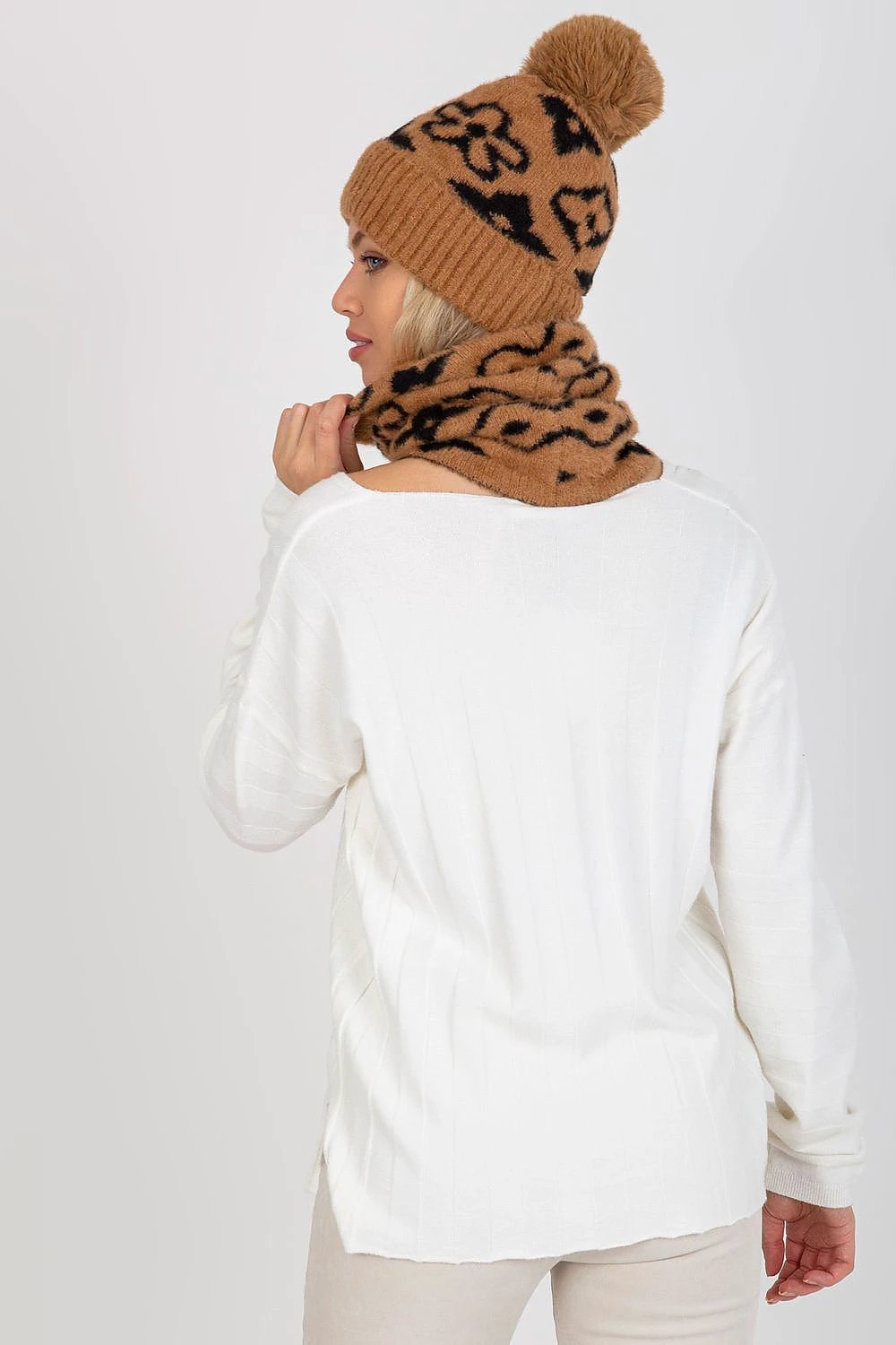 Infinity Scarf With Matching Cap Acrylic 100 Percent Warm by AT
