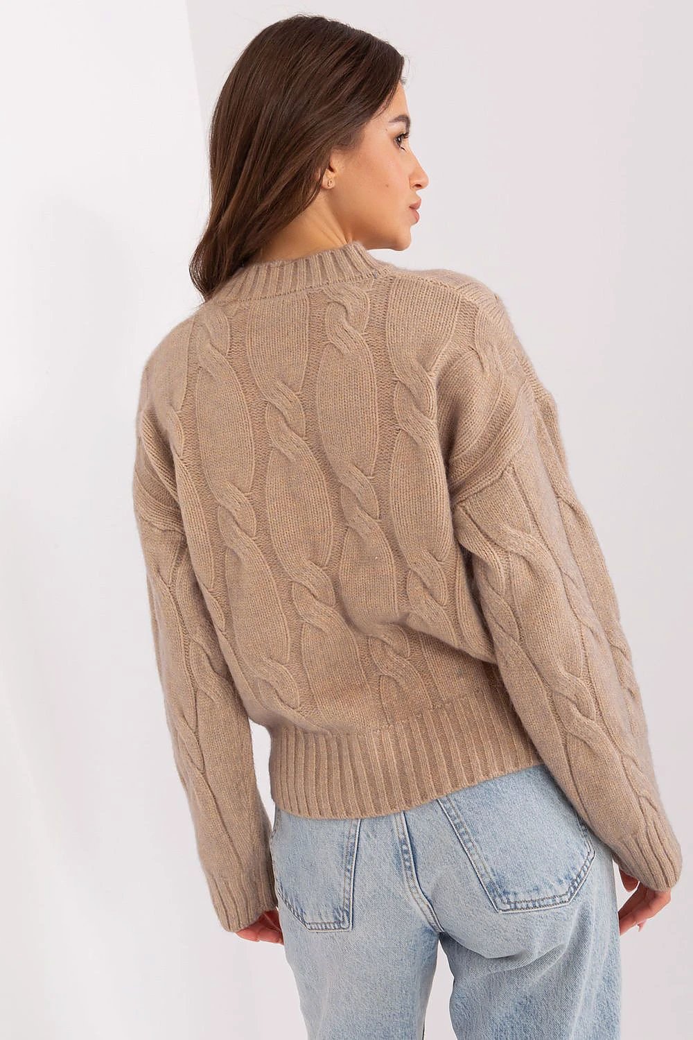Womens Acrylic Jumper Sweater With Variegated Knit Texture by AT