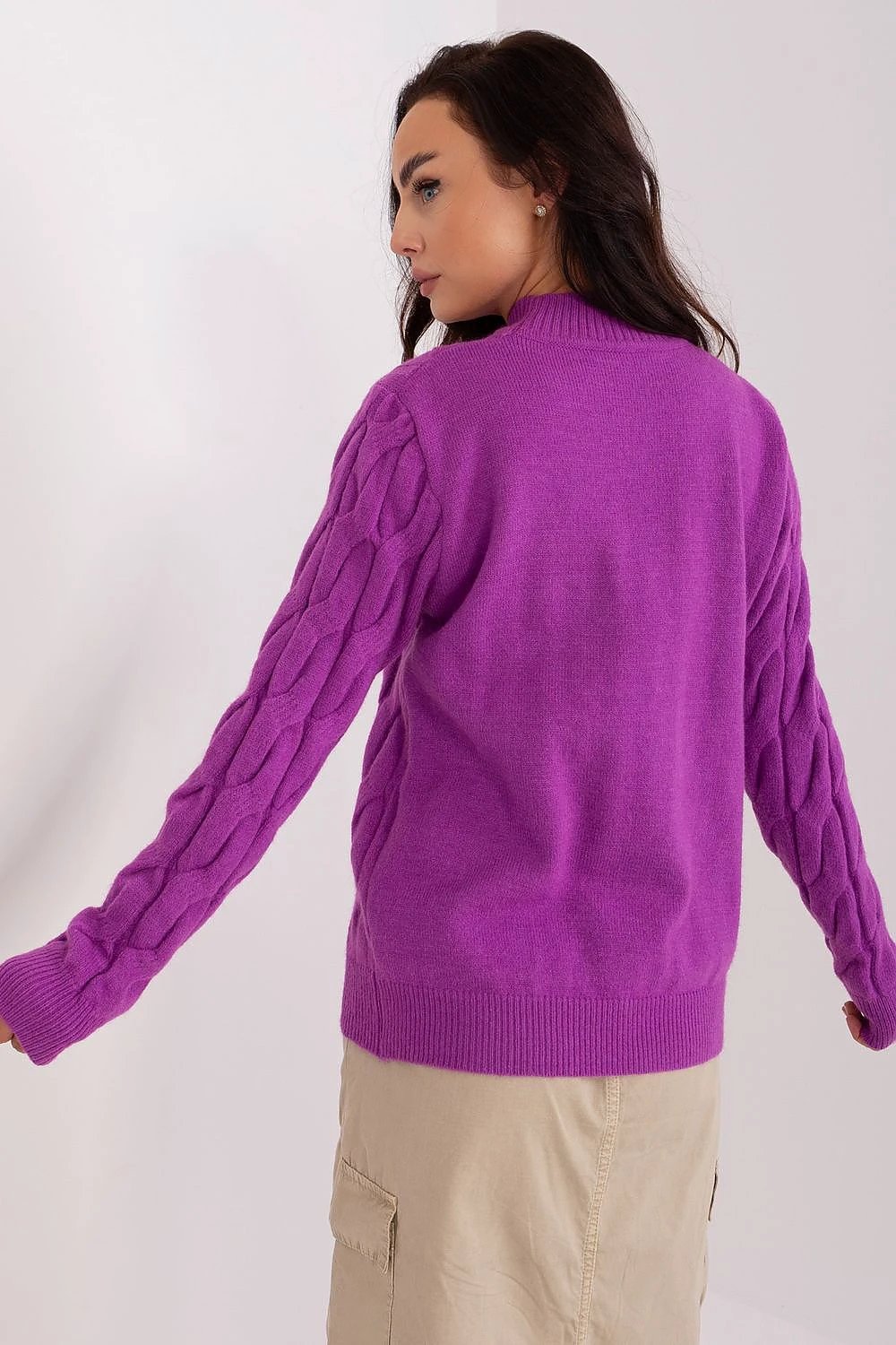 Jumper At Womens Textured Half Turtleneck Casual Sweater by AT