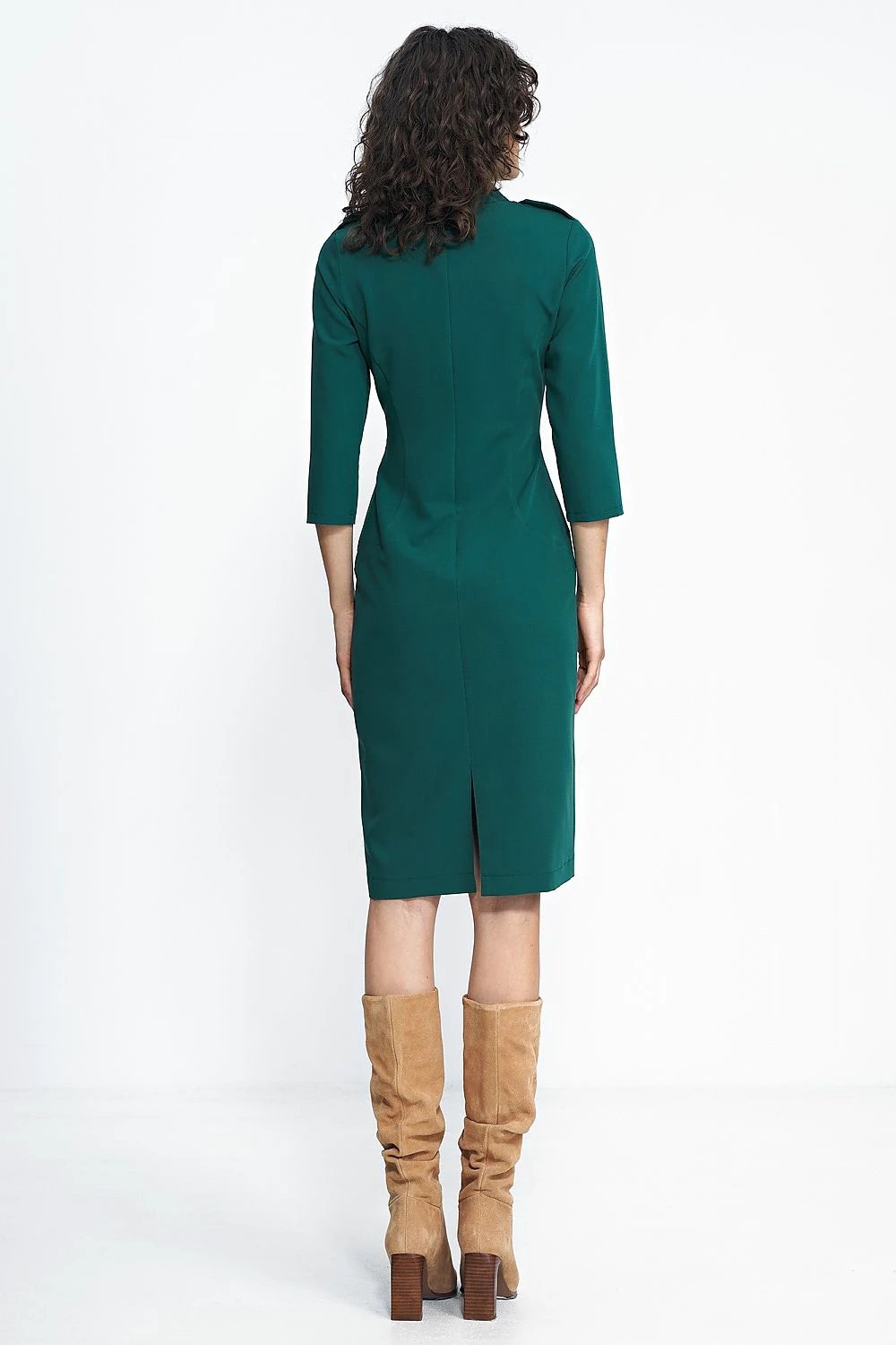 Nife Daydress - Heavily Waisted Fall Essential with Zipper for Work and Colder Days by Nife