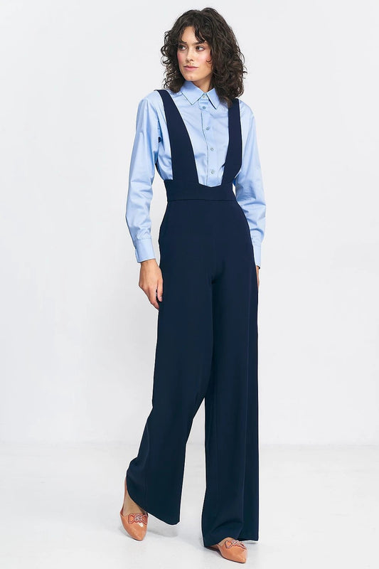 Suit Nife High-Waisted Jumpsuit with Suspenders - Vintage Inspired Modern Design and Practical Pockets for Women by Nife
