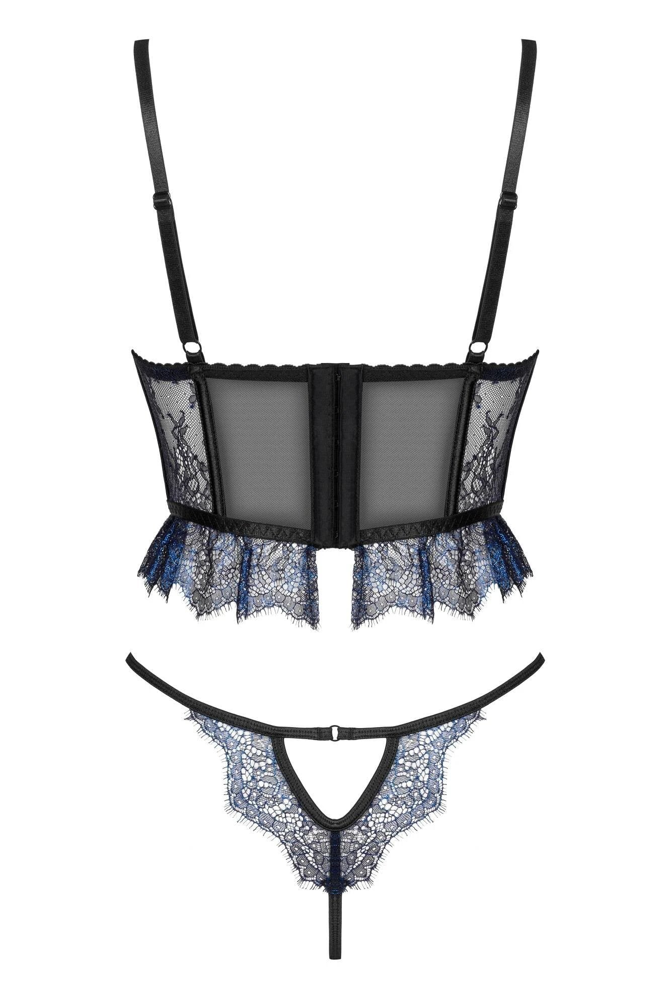Sheer Lace Longline Bra & Sexy String Beauty Night Saphira by Beauty Night Fashion