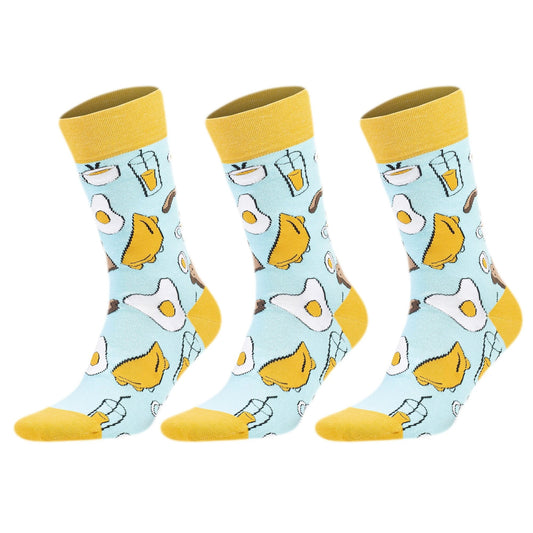 3 Pairs Men's & Women's Colorful Novelty Crew Socks – Fun Cotton Dress Socks by AWS/American Made