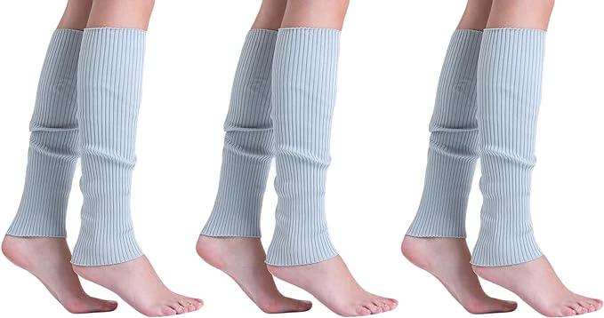 Leg Warmers for Women 3 Pairs Soft Slouchy Retro Knee-High or Scrunched Down Warm and Breathable by AWS/American Made