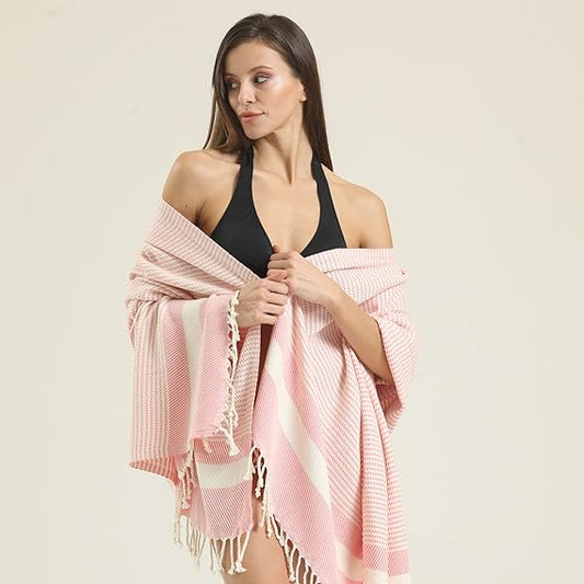 100% Cotton Oversized Beach towels 71x36in - Quick Dry, Sand-Free - Multiple Colors from M.O.S-1