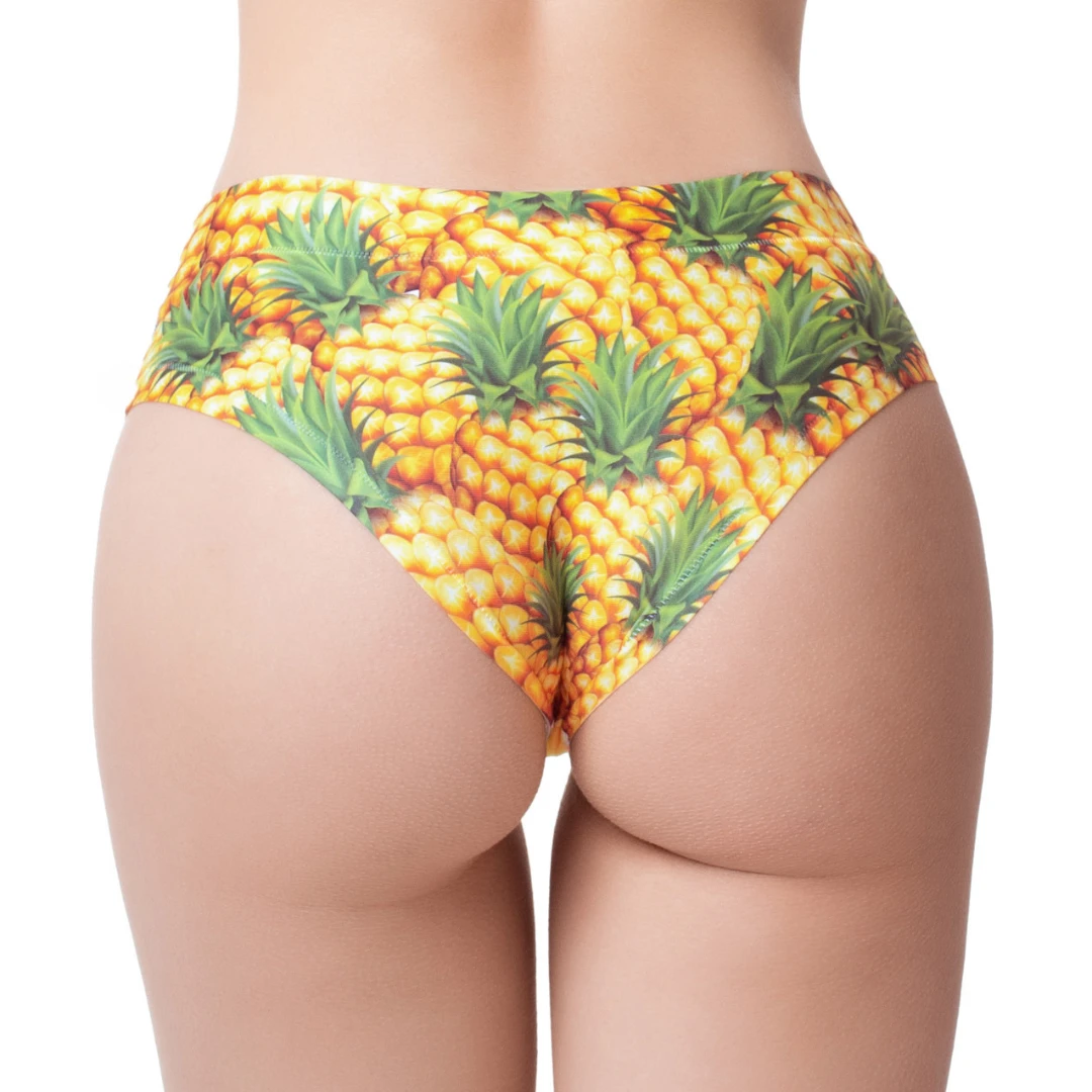Memème Women's Ultra-Comfortable Fresh Summer Pineapple Panties - Breathable Cotton, Stretchy Fit and Unique Designs by Mememe