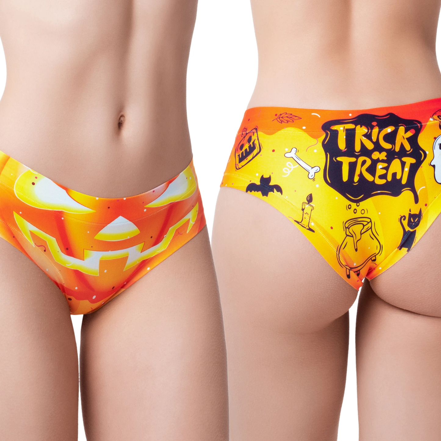 Memème Women's Ultra-Comfortable Halloween Pumpkin Panties - Breathable Cotton, Stretchy Fit and Soft Seams by Mememe