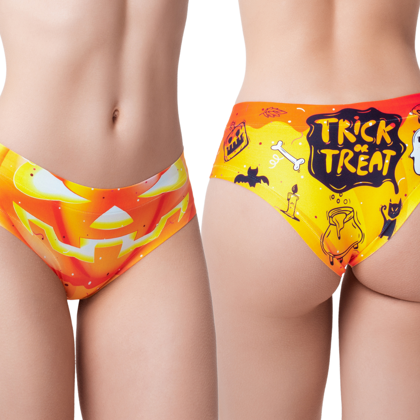 Memème Women's Ultra-Comfortable Halloween Pumpkin Panties - Breathable Cotton, Stretchy Fit and Soft Seams