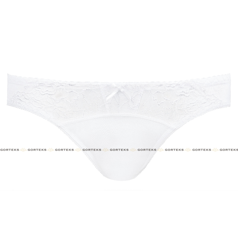 Gorteks Pamela White Semi Sheer Low Rise Bikini Panty