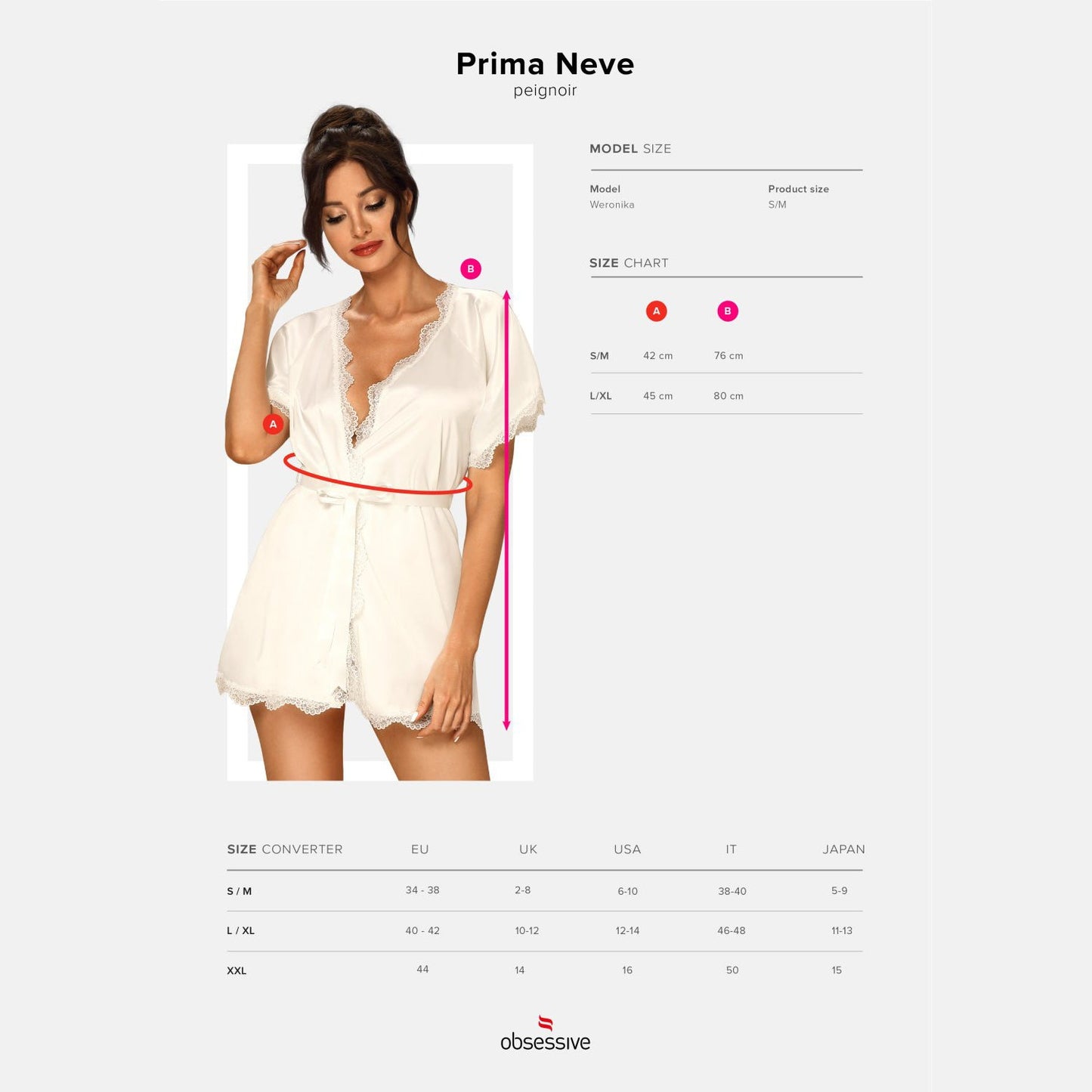 Obsessive Prima Neve Smooth Satin Peniuar