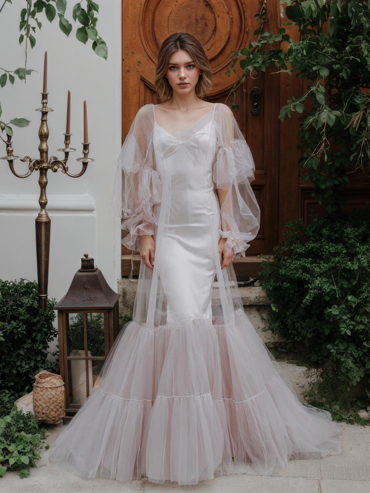 Cressida Cloud Tiered Tulle Robe