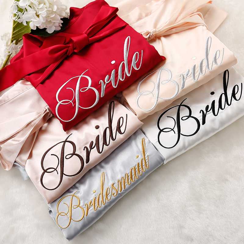 Before the Vows Personalized Satin Bridal Party Robe