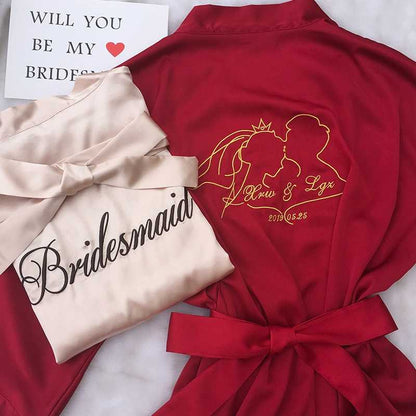 Before the Vows Personalized Satin Bridal Party Robe