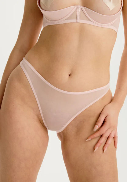 Blush Tempt Featherpink Open Back Bow-Tie Cheeky Panty