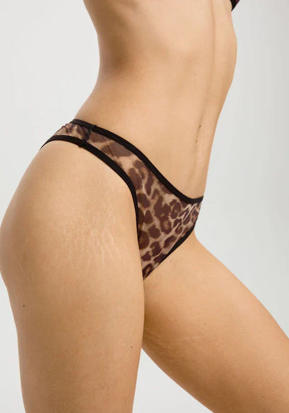 Sheer High-Leg Bikini Panty Blush The Mesh Leopard