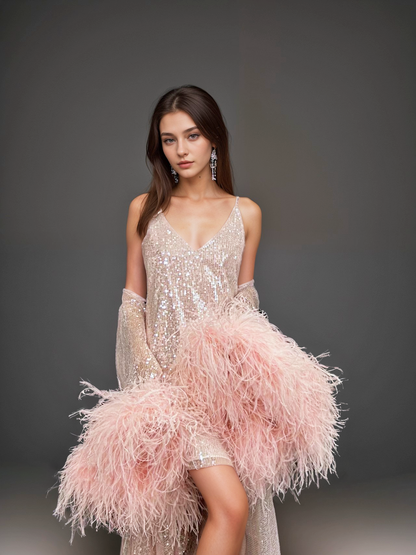 Orielle Glimmer Sequin Robe and Nightgown Set