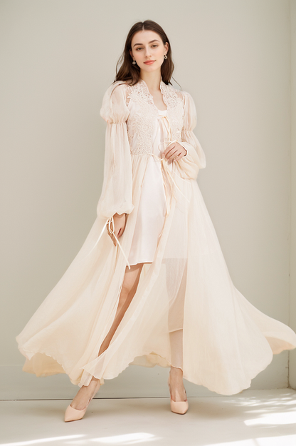 Unwritten Verse Lace Robe and Camisole Set