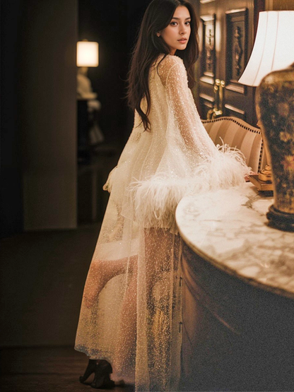 Orielle Glimmer Sequin Robe and Nightgown Set